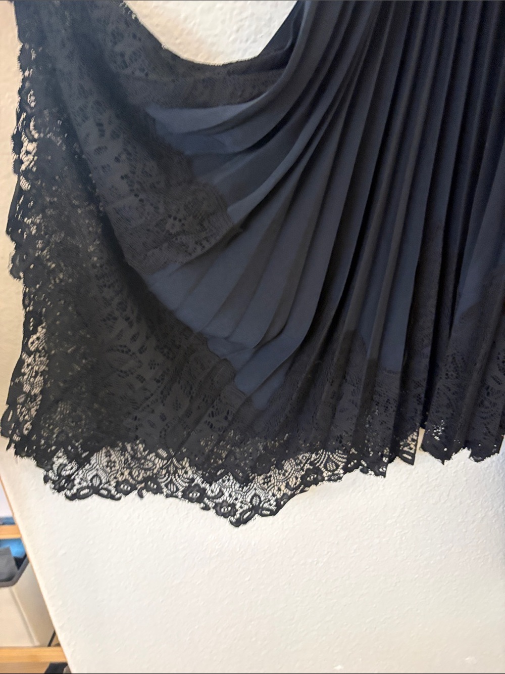 All Saints Black Aspyn Dress with Lace Hem - Picture 5 of 5